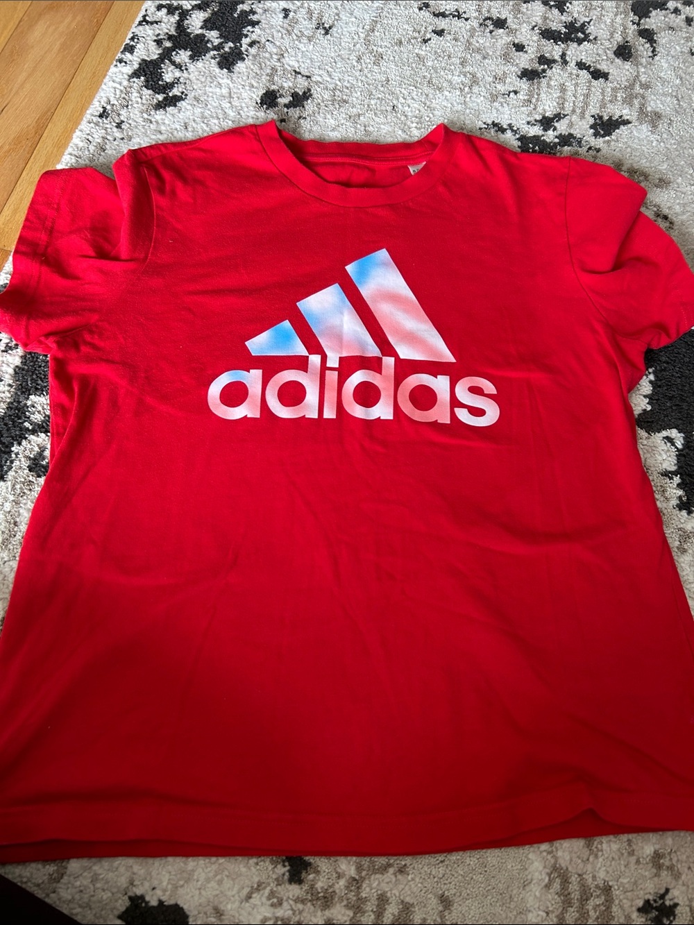adidas Red Tee with White-Blue Logo